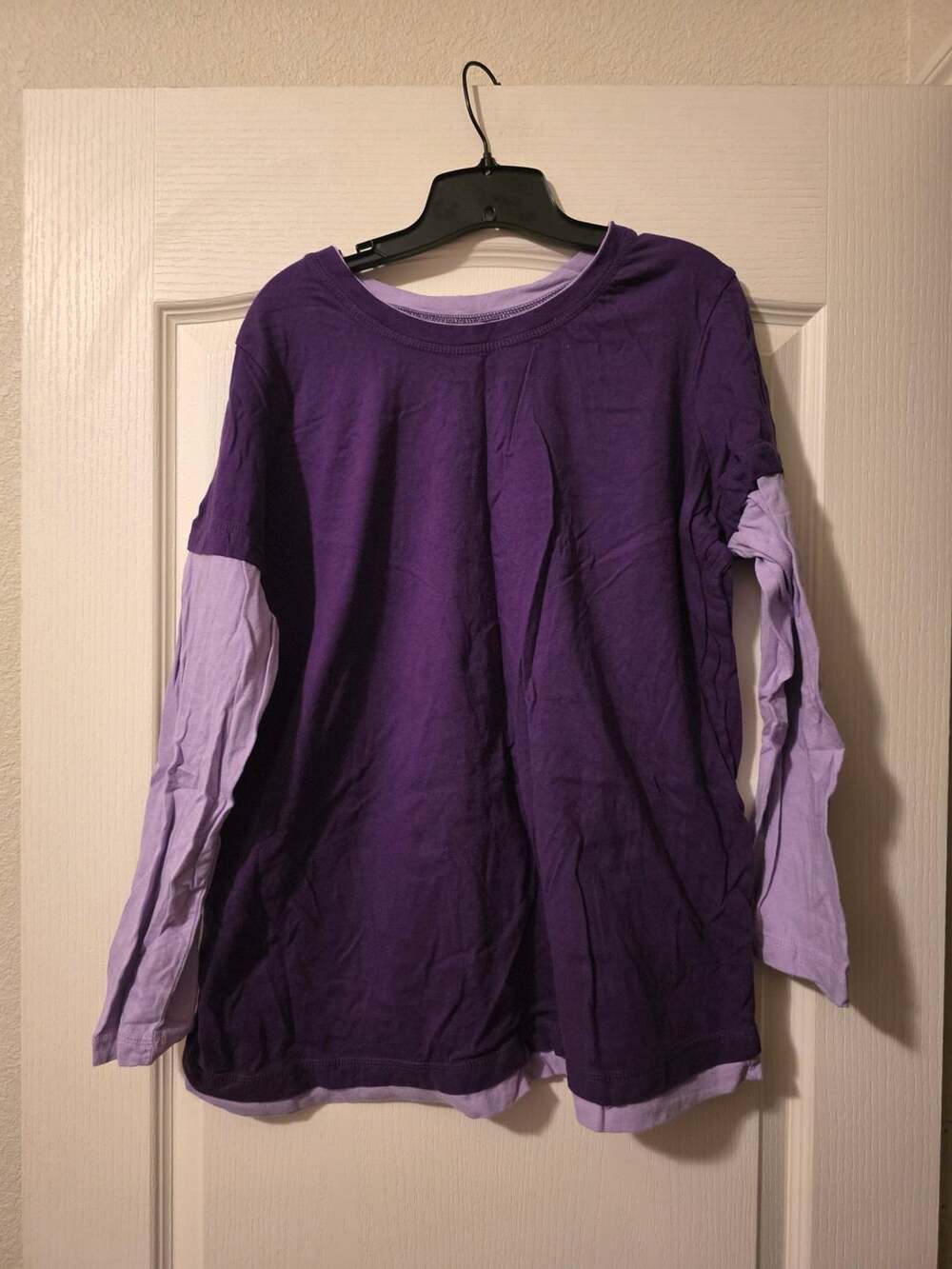 All American Comfort 07-7724-3 Size 1X Purple Layered Long Sleeve Top